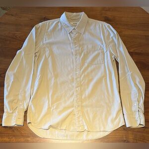 Buck Mason Cream Casual Button Down Shirt with Crisp Fabric